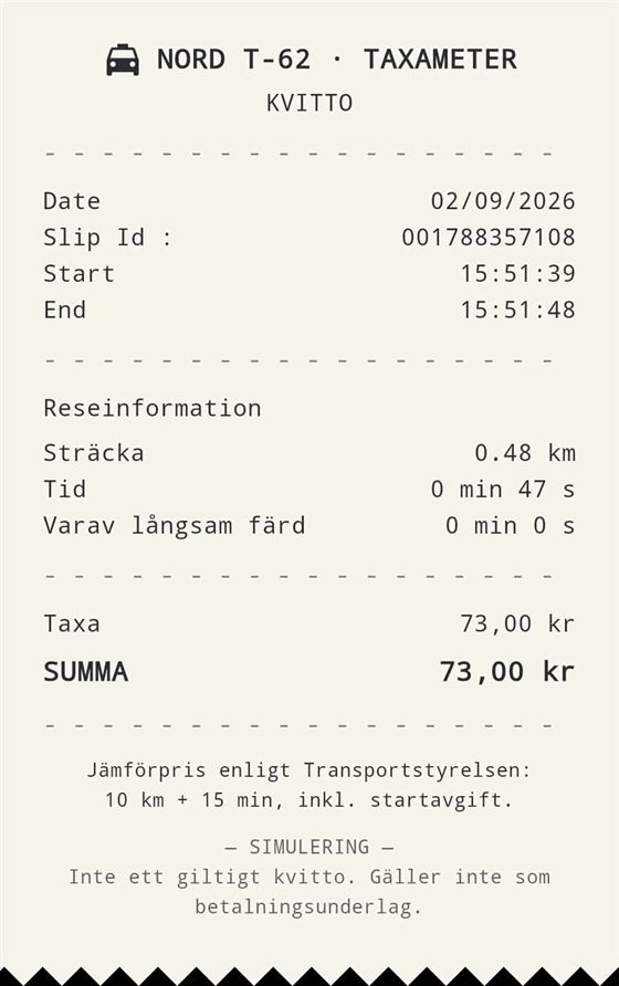 Svenskt taxameterkvitto